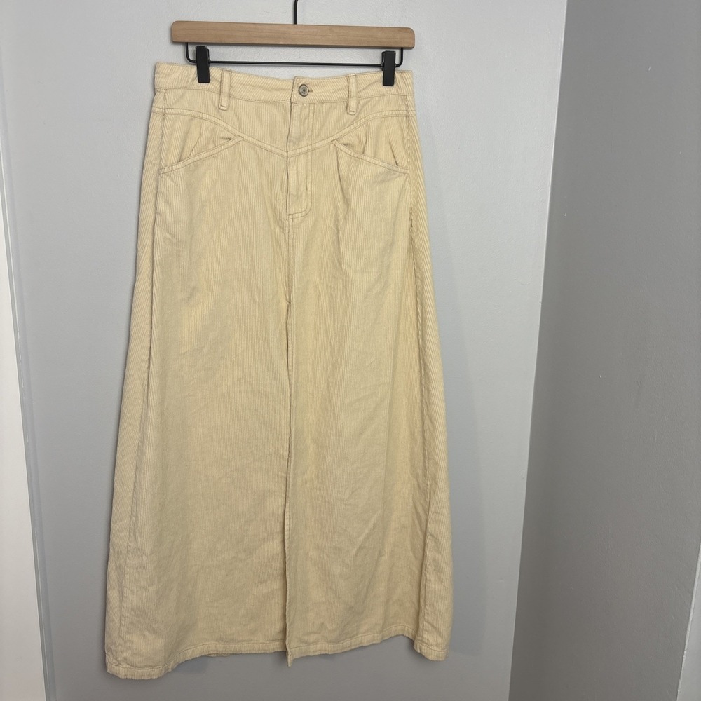 We The Free Come As You Are Cord Maxi Skirt Fall Ivory Western Women's 4